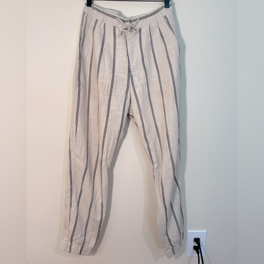 Zara Striped Linen Jogger - Small